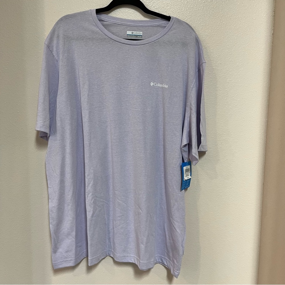 Columbia Omni-Wick Shirt Mens 2X Lilac Thistletown Hill Short Sleeve Crew Neck - Picture 2 of 6